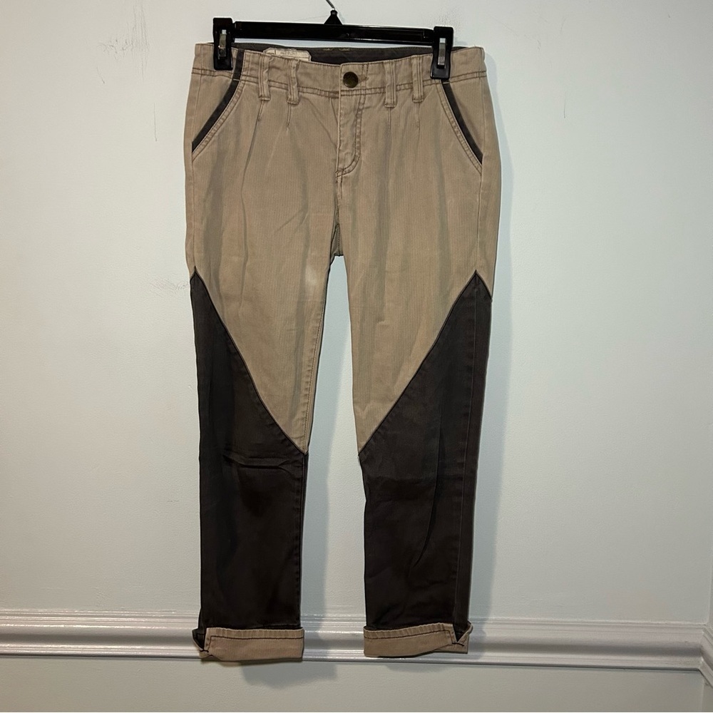 Free People Brown & Gray Cuffed Ankle Jeans Size 0